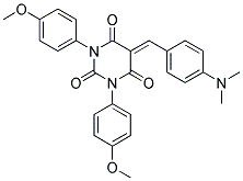 1,3-Bis(4-methoxyphenyl)-5-((4-(dimethylamino)phenyl)methylene)-1,3-diazaperhydroine-2,4,6-trione 结构式