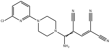 4-Amino-4-[4-(6-chloro-2-pyridinyl)piperazino]-1,3-butadiene-1,1,3-tricarbonitrile 结构式