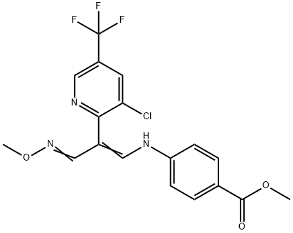 METHYL 4-([2-[3-CHLORO-5-(TRIFLUOROMETHYL)-2-PYRIDINYL]-3-(METHOXYIMINO)-1-PROPENYL]AMINO)BENZENECARBOXYLATE 结构式