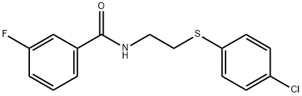 N-(2-[(4-CHLOROPHENYL)SULFANYL]ETHYL)-3-FLUOROBENZENECARBOXAMIDE 结构式