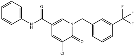 5-CHLORO-6-OXO-N-PHENYL-1-[3-(TRIFLUOROMETHYL)BENZYL]-1,6-DIHYDRO-3-PYRIDINECARBOXAMIDE 结构式