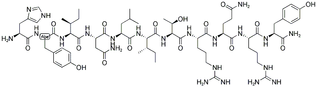 His-Tyr-Ile-Asn-Leu-Ile-Thr-Arg-Gln-Arg-Tyr-NH2 结构式