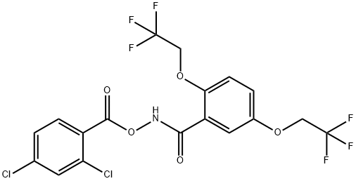 N-[(2,4-DICHLOROBENZOYL)OXY]-2,5-BIS(2,2,2-TRIFLUOROETHOXY)BENZENECARBOXAMIDE 结构式