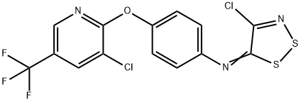 N-(4-CHLORO-5H-1,2,3-DITHIAZOL-5-YLIDEN)-4-([3-CHLORO-5-(TRIFLUOROMETHYL)-2-PYRIDINYL]OXY)ANILINE 结构式