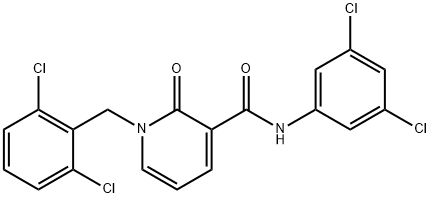 1-(2,6-DICHLOROBENZYL)-N-(3,5-DICHLOROPHENYL)-2-OXO-1,2-DIHYDRO-3-PYRIDINECARBOXAMIDE 结构式