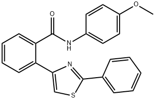 N-(4-METHOXYPHENYL)-2-(2-PHENYL-1,3-THIAZOL-4-YL)BENZENECARBOXAMIDE 结构式