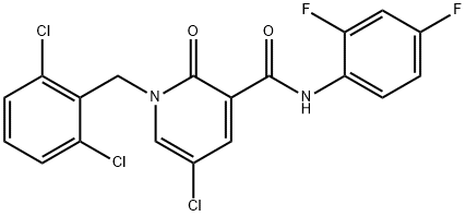 5-Chloro-1-(2,6-dichlorobenzyl)-N-(2,4-difluorophenyl)-2-oxo-1,2-dihydro-3-pyridinecarboxamide 结构式