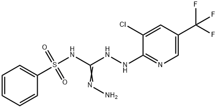 N-[(2-[3-Chloro-5-(trifluoromethyl)-2-pyridinyl]hydrazino)(hydrazino)methylene]benzenesulfonamide 结构式