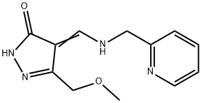 5-(METHOXYMETHYL)-4-([(2-PYRIDINYLMETHYL)AMINO]METHYLENE)-2,4-DIHYDRO-3H-PYRAZOL-3-ONE 结构式