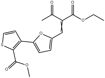 METHYL 3-(5-[2-(ETHOXYCARBONYL)-3-OXO-1-BUTENYL]-2-FURYL)-2-THIOPHENECARBOXYLATE 结构式