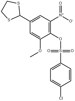 4-(1,3-DITHIOLAN-2-YL)-2-METHOXY-6-NITROPHENYL 4-CHLOROBENZENESULFONATE 结构式