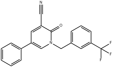 2-OXO-5-PHENYL-1-[3-(TRIFLUOROMETHYL)BENZYL]-1,2-DIHYDRO-3-PYRIDINECARBONITRILE 结构式