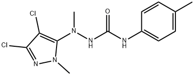 2-(3,4-DICHLORO-1-METHYL-1H-PYRAZOL-5-YL)-2-METHYL-N-(4-METHYLPHENYL)-1-HYDRAZINECARBOXAMIDE 结构式