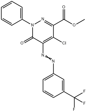 METHYL 4-CHLORO-6-OXO-1-PHENYL-5-(2-[3-(TRIFLUOROMETHYL)PHENYL]DIAZENYL)-1,6-DIHYDRO-3-PYRIDAZINECARBOXYLATE 结构式