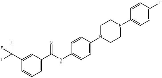 N-(4-[4-(4-FLUOROPHENYL)PIPERAZINO]PHENYL)-3-(TRIFLUOROMETHYL)BENZENECARBOXAMIDE 结构式