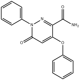 6-Oxo-4-phenoxy-1-phenyl-1,6-dihydro-3-pyridazinecarboxamide 结构式
