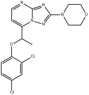 2,4-DICHLOROPHENYL 1-(2-MORPHOLINO[1,2,4]TRIAZOLO[1,5-A]PYRIMIDIN-7-YL)ETHYL ETHER 结构式