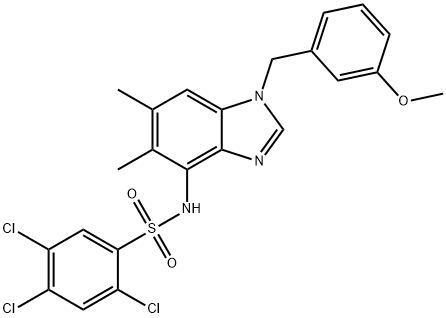 2,4,5-TRICHLORO-N-[1-(3-METHOXYBENZYL)-5,6-DIMETHYL-1H-1,3-BENZIMIDAZOL-4-YL]BENZENESULFONAMIDE 结构式