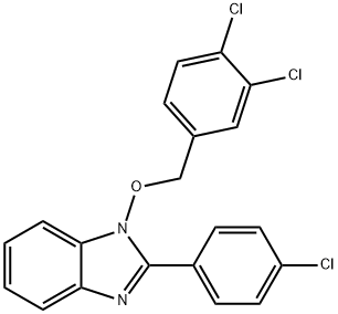 2-(4-CHLOROPHENYL)-1-[(3,4-DICHLOROBENZYL)OXY]-1H-1,3-BENZIMIDAZOLE 结构式