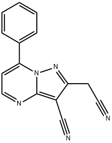 2-(CYANOMETHYL)-7-PHENYLPYRAZOLO[1,5-A]PYRIMIDINE-3-CARBONITRILE 结构式