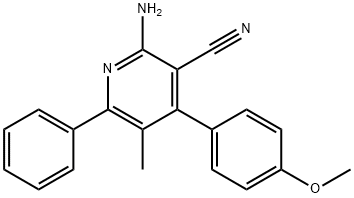 2-AMINO-4-(4-METHOXYPHENYL)-5-METHYL-6-PHENYLNICOTINONITRILE 结构式