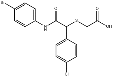 2-([2-(4-BROMOANILINO)-1-(4-CHLOROPHENYL)-2-OXOETHYL]SULFANYL)ACETIC ACID 结构式