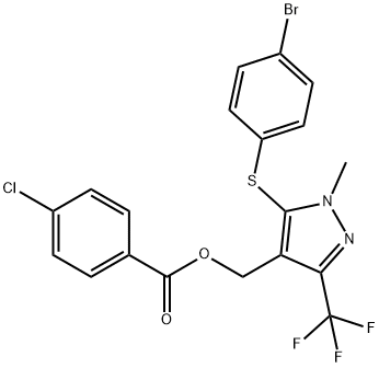 [5-[(4-BROMOPHENYL)SULFANYL]-1-METHYL-3-(TRIFLUOROMETHYL)-1H-PYRAZOL-4-YL]METHYL 4-CHLOROBENZENECARBOXYLATE 结构式