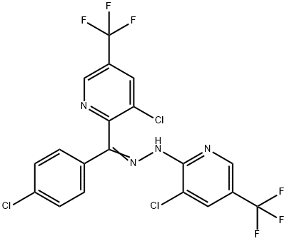 (4-CHLOROPHENYL)[3-CHLORO-5-(TRIFLUOROMETHYL)-2-PYRIDINYL]METHANONE N-[3-CHLORO-5-(TRIFLUOROMETHYL)-2-PYRIDINYL]HYDRAZONE 结构式