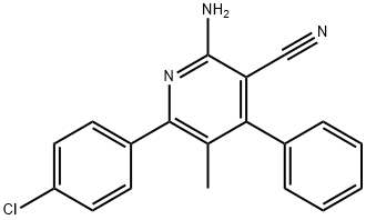 2-Amino-6-(4-chlorophenyl)-5-methyl-4-phenylnicotinonitrile 结构式