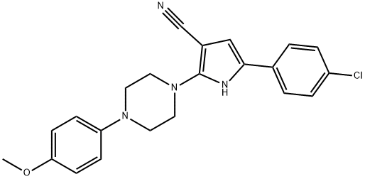 5-(4-Chlorophenyl)-2-[4-(4-methoxyphenyl)piperazino]-1H-pyrrole-3-carbonitrile 结构式