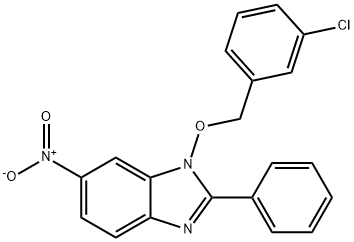 1-[(3-CHLOROBENZYL)OXY]-6-NITRO-2-PHENYL-1H-1,3-BENZIMIDAZOLE 结构式