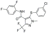 5-[(3-CHLOROPHENYL)SULFANYL]-N-(2,4-DIFLUOROPHENYL)-1-METHYL-3-(TRIFLUOROMETHYL)-1H-PYRAZOLE-4-CARBOXAMIDE 结构式