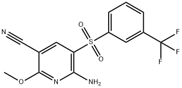 6-AMINO-2-METHOXY-5-([3-(TRIFLUOROMETHYL)PHENYL]SULFONYL)NICOTINONITRILE 结构式