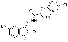 5-BROMO-3-(2-(2,4-DICHLOROPHENOXY)PROPIONYLHYDRAZIDYL)-2-OXOINDOLINE 结构式