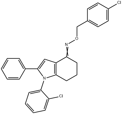 1-(2-CHLOROPHENYL)-2-PHENYL-1,5,6,7-TETRAHYDRO-4H-INDOL-4-ONE O-(4-CHLOROBENZYL)OXIME 结构式