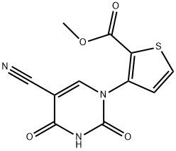 甲基 3-[5-氰基-2,4-二氧-3,4-二氢-1(2H)-嘧啶基]-2-噻吩羧酸酯 结构式