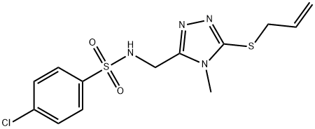 N-([5-(ALLYLSULFANYL)-4-METHYL-4H-1,2,4-TRIAZOL-3-YL]METHYL)-4-CHLOROBENZENESULFONAMIDE 结构式