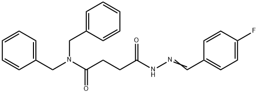 N,N-DIBENZYL-4-(2-[(4-FLUOROPHENYL)METHYLENE]HYDRAZINO)-4-OXOBUTANAMIDE 结构式