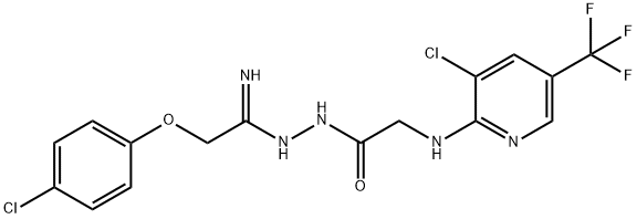 N'-[2-(4-CHLOROPHENOXY)ETHANIMIDOYL]-2-([3-CHLORO-5-(TRIFLUOROMETHYL)-2-PYRIDINYL]AMINO)ACETOHYDRAZIDE 结构式