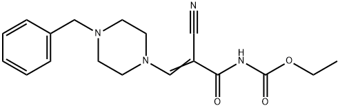 ETHYL N-[3-(4-BENZYLPIPERAZINO)-2-CYANOACRYLOYL]CARBAMATE 结构式