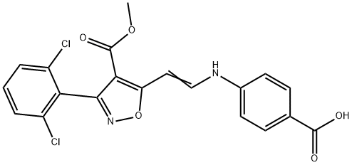 4-((2-[3-(2,6-DICHLOROPHENYL)-4-(METHOXYCARBONYL)-5-ISOXAZOLYL]VINYL)AMINO)BENZENECARBOXYLIC ACID 结构式