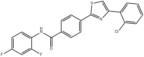 4-[4-(2-Chlorophenyl)-1,3-thiazol-2-yl]-N-(2,4-difluorophenyl)benzenecarboxamide 结构式