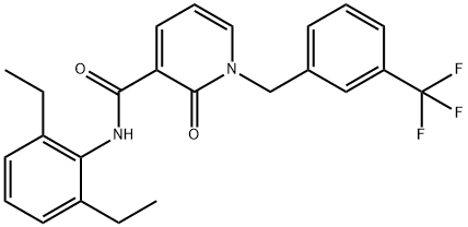 N-(2,6-DIETHYLPHENYL)-2-OXO-1-[3-(TRIFLUOROMETHYL)BENZYL]-1,2-DIHYDRO-3-PYRIDINECARBOXAMIDE 结构式