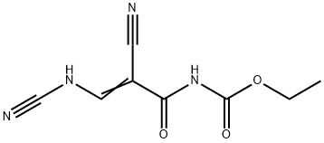 ETHYL N-[2-CYANO-3-(CYANOAMINO)ACRYLOYL]CARBAMATE 结构式