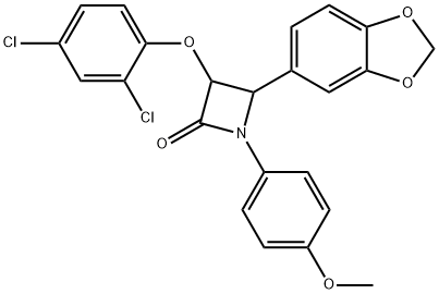 4-BENZO[D]1,3-DIOXOLEN-5-YL-3-(2,4-DICHLOROPHENOXY)-1-(4-METHOXYPHENYL)AZETIDIN-2-ONE 结构式