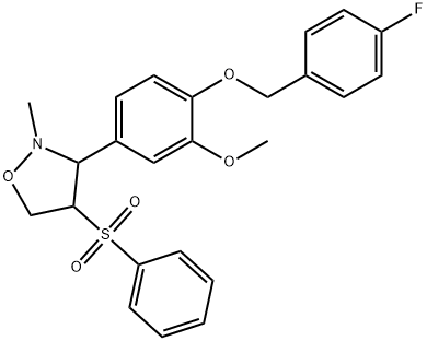 3-(4-[(4-FLUOROBENZYL)OXY]-3-METHOXYPHENYL)-2-METHYL-4-(PHENYLSULFONYL)TETRAHYDROISOXAZOLE 结构式