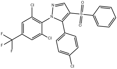 5-(4-CHLOROPHENYL)-1-[2,6-DICHLORO-4-(TRIFLUOROMETHYL)PHENYL]-1H-PYRAZOL-4-YL PHENYL SULFONE 结构式