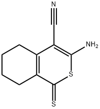1H-2-苯并硫代吡喃-4-甲腈,5,6,7,8-四氢-3-氨基-1-硫代- 结构式