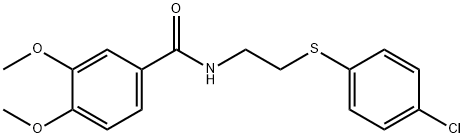 N-(2-[(4-CHLOROPHENYL)SULFANYL]ETHYL)-3,4-DIMETHOXYBENZENECARBOXAMIDE 结构式