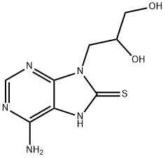 3-(6-Amino-8-mercapto-purin-9-yl)-propane-1,2-diol 结构式